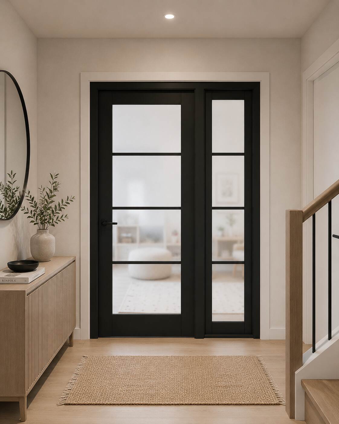 Black soho Sidelight W6 stock image